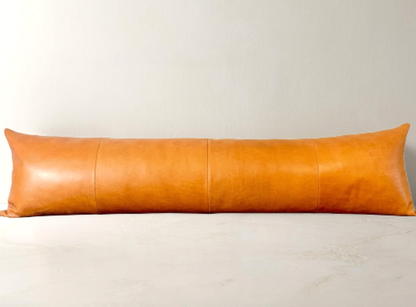 Leather Lumbar Pillow Cover