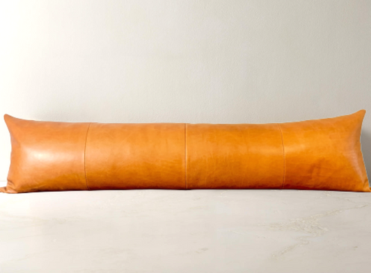 Leather Lumbar Pillow Cover