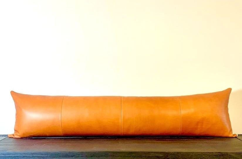 Leather Lumbar Pillow Cover
