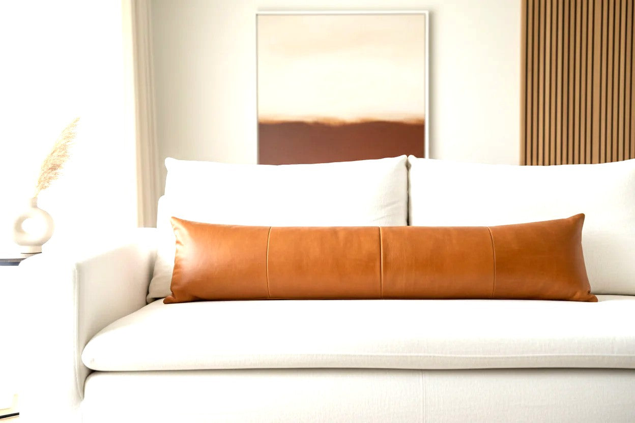 Leather Lumbar Pillow Cover