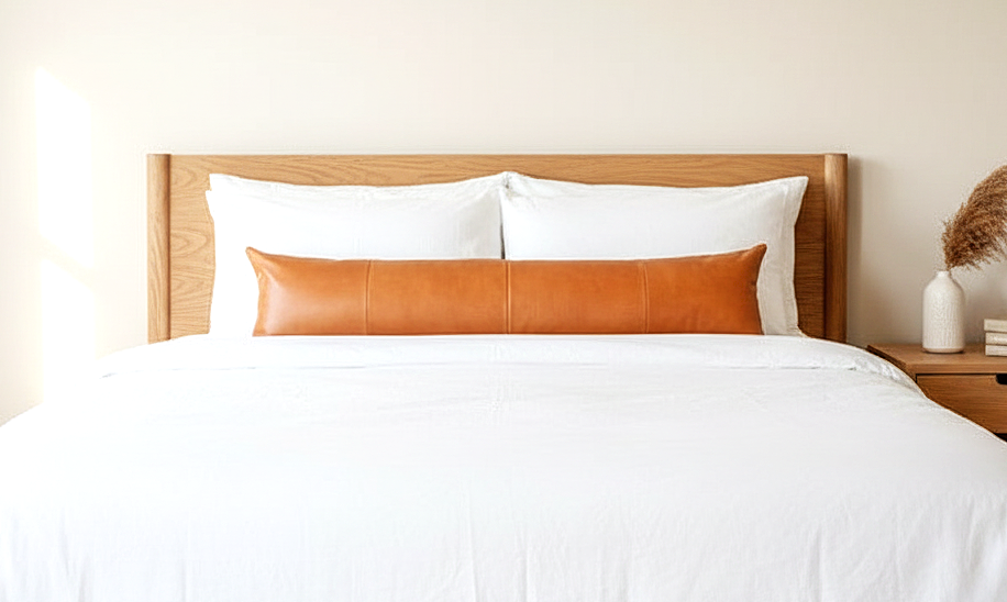 Leather Lumbar Pillow Cover