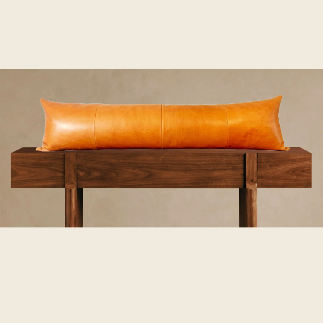 Leather Lumbar Pillow Cover